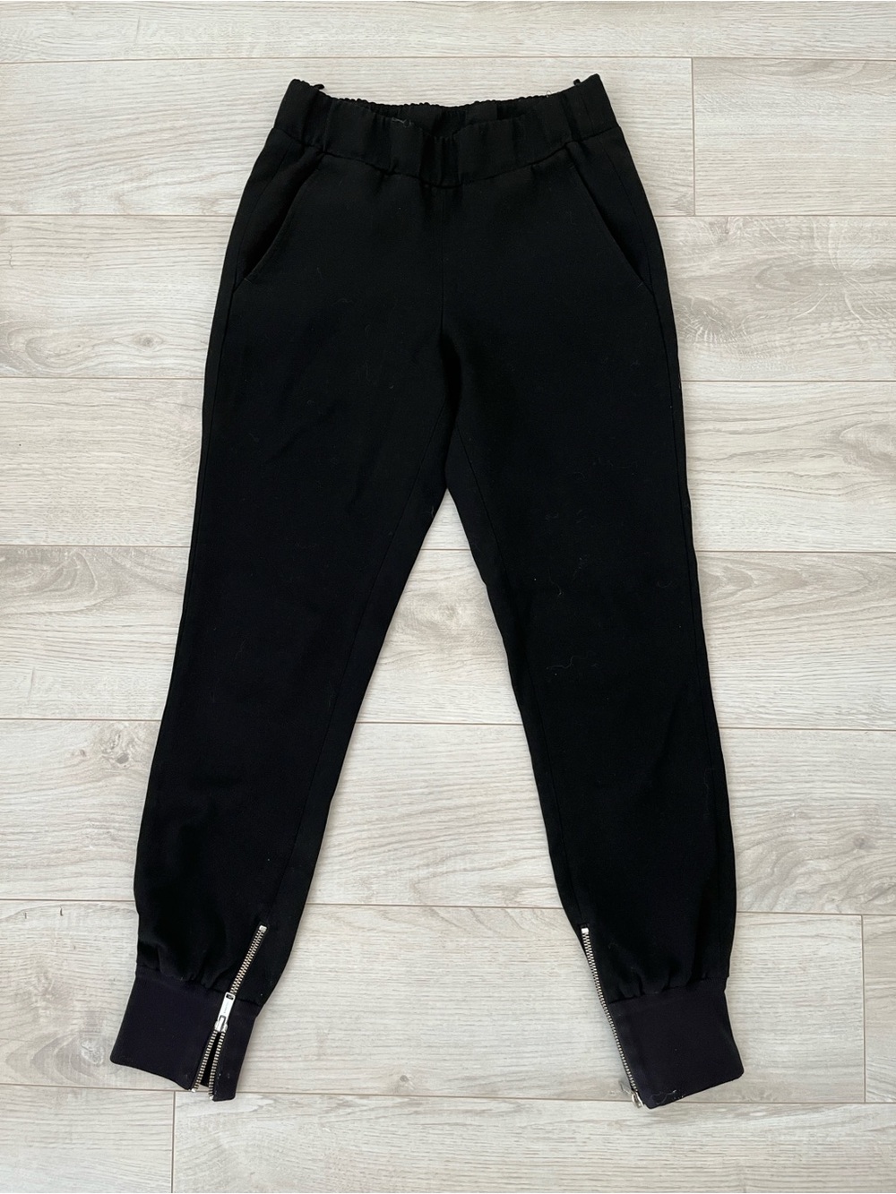Babaton Black Zipper Cuff Joggers